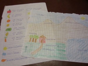 Coloring with my host niece. Another moment when it all 